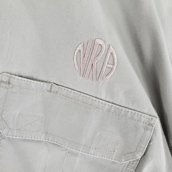 5.11 Tactical Canvas Shirt Men XL Beige Khaki Cargo Conceal Pocket Button Up NRA - Picture 9 of 13